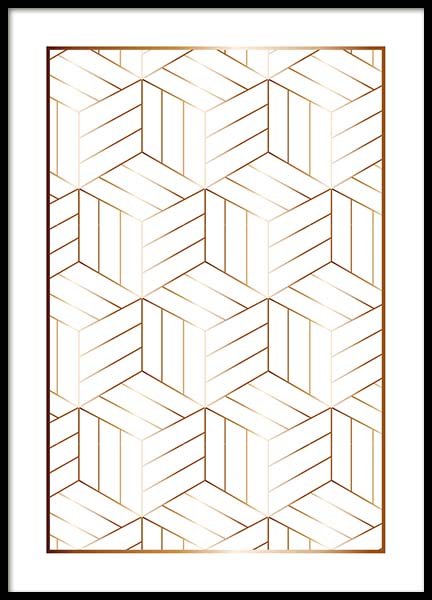 Cubes Pattern Affiche dans le groupe Affiches / Or et argent chez Desenio AB (10150)