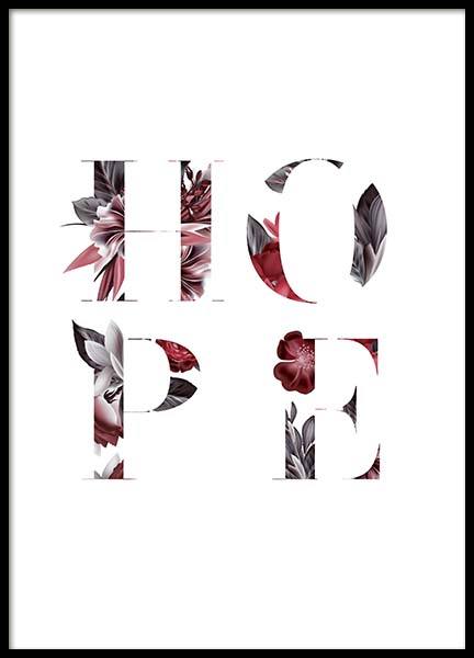Floral Hope Affiche dans le groupe Affiches / Affiche citation chez Desenio AB (10386)