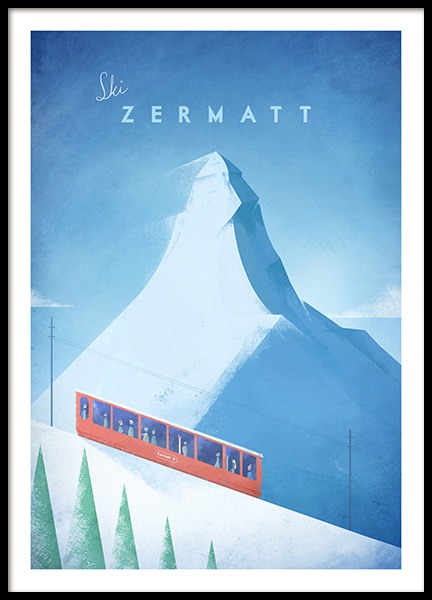 Ski Zermatt Affiche dans le groupe Affiches / Nature chez Desenio AB (11985)