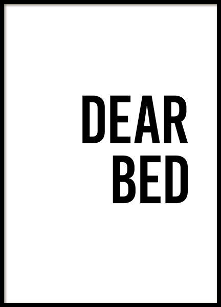 Dear Bed I Love You No1 Affiche dans le groupe Affiches / Affiche citation chez Desenio AB (13336)