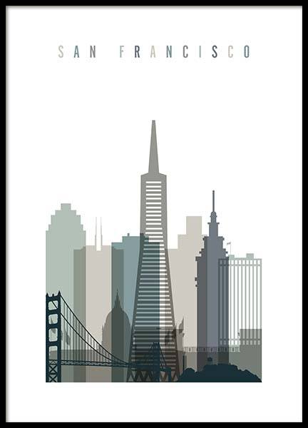San Francisco Skyline Affiche dans le groupe Affiches / Graphisme chez Desenio AB (2349)