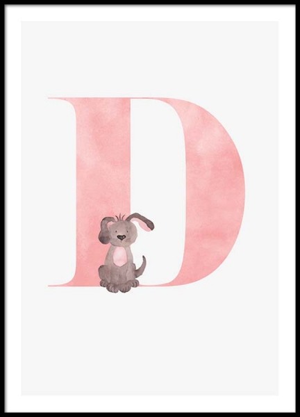 Alphabet D Affiche dans le groupe Affiches / Posters pour enfants chez Desenio AB (2496)