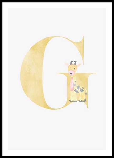 Alphabet G Affiche dans le groupe Affiches / Posters pour enfants chez Desenio AB (2499)