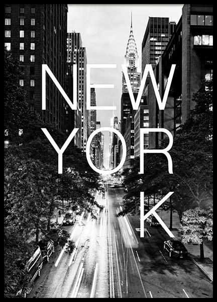 New York B&W Affiche