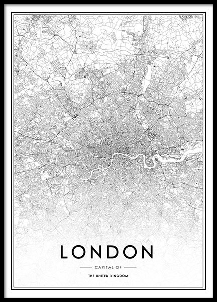 London Map Affiche dans le groupe Affiches / Noir et blanc chez Desenio AB (8126)