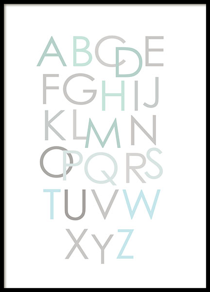 Alphabet Blue Eng, Affiche dans le groupe Affiches / Affiche citation chez Desenio AB (8435)