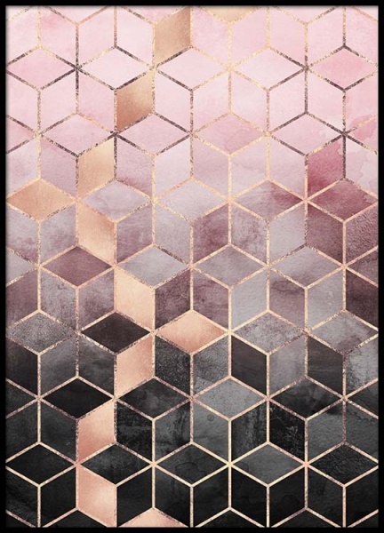 Pink Grey Gradient Cubes Affiche dans le groupe Affiches / Art chez Desenio AB (pre0016)
