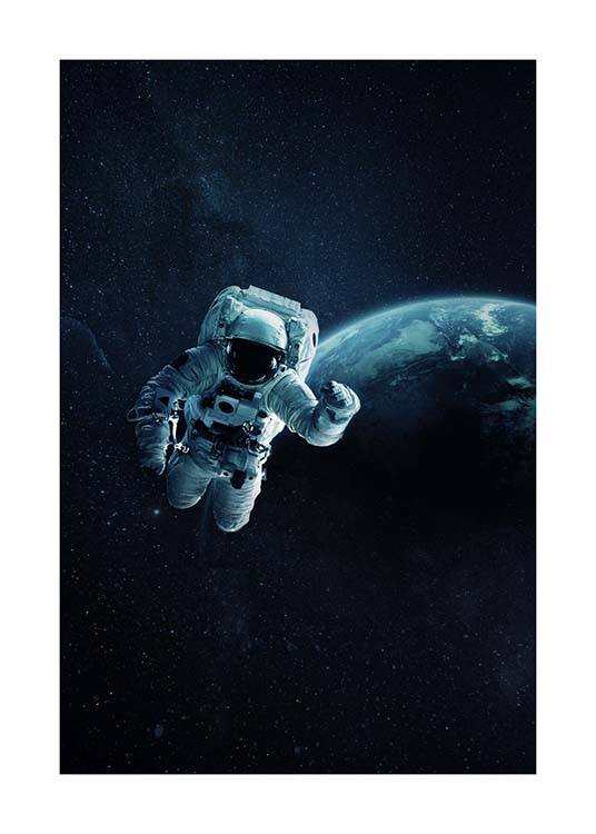 Astronaut In Space Affiche / Posters pour enfants chez Desenio AB (10118)