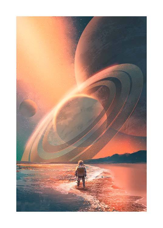 Planets In Sky Affiche / Posters pour enfants chez Desenio AB (10119)