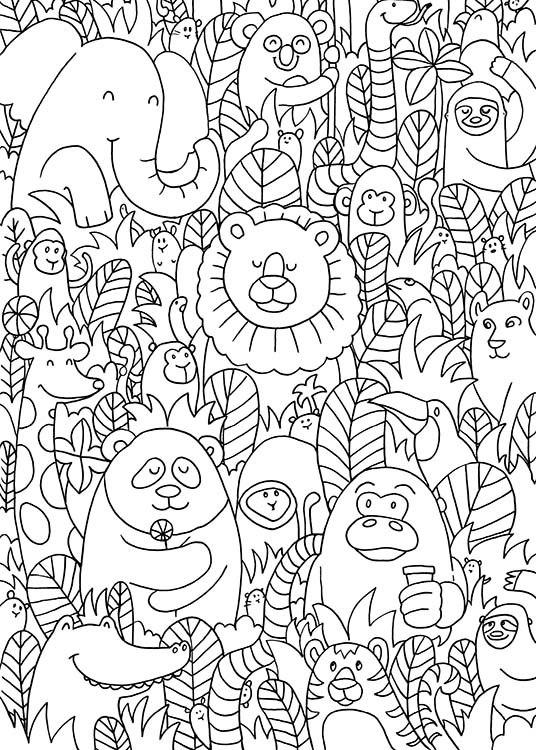 Jungle Friends Affiche / Posters pour enfants chez Desenio AB (10205)