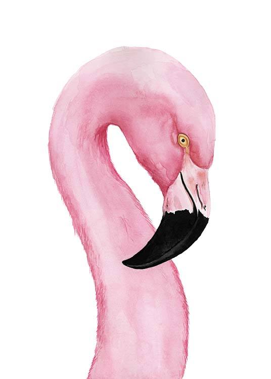 Watercolor Flamingo Affiche / Art chez Desenio AB (10450)