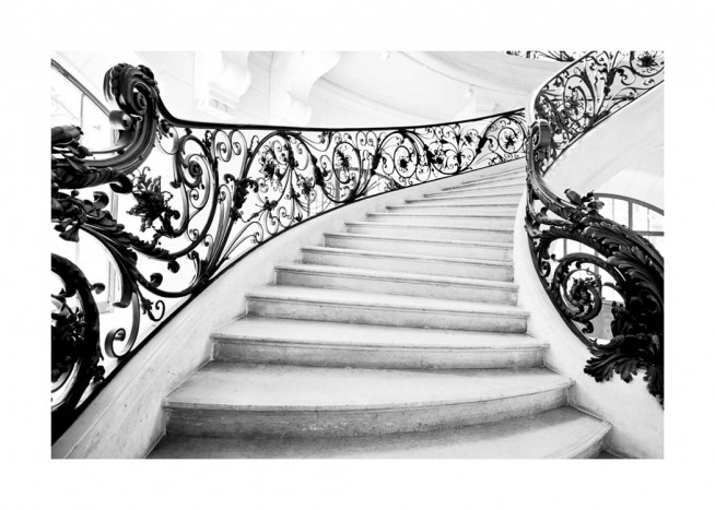 Art Nouveau Staircase Affiche / Noir et blanc chez Desenio AB (10484)