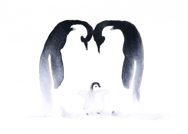 Penguin Family Affiche / Art chez Desenio AB (10686)