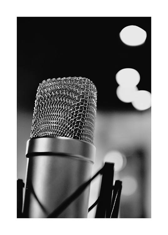 The Microphone Affiche / Noir et blanc chez Desenio AB (10719)