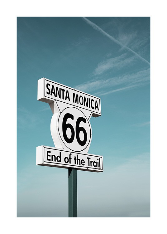 Route 66 Sign Affiche / 50x70 cm chez Desenio AB (10778)