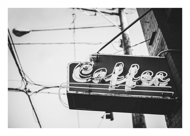 Coffee Sign Affiche / Noir et blanc chez Desenio AB (10821)