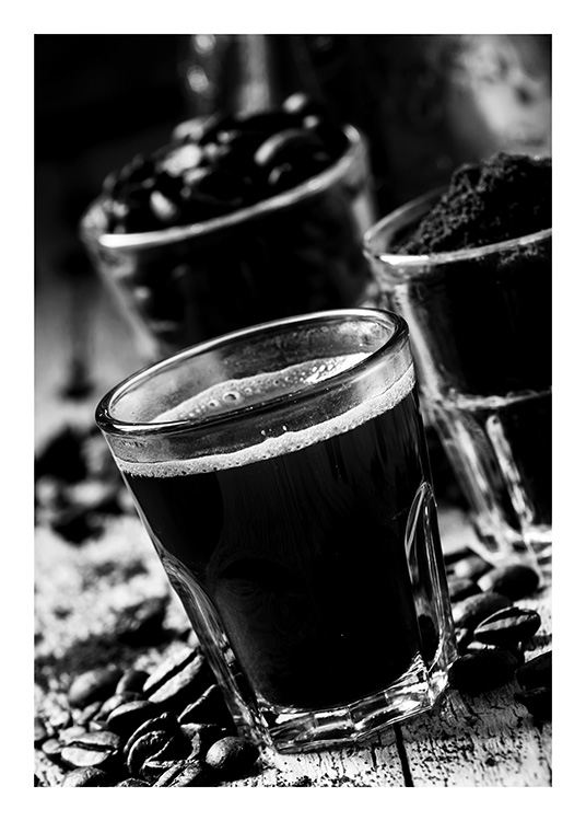 Glass of Coffee Affiche / Noir et blanc chez Desenio AB (10825)