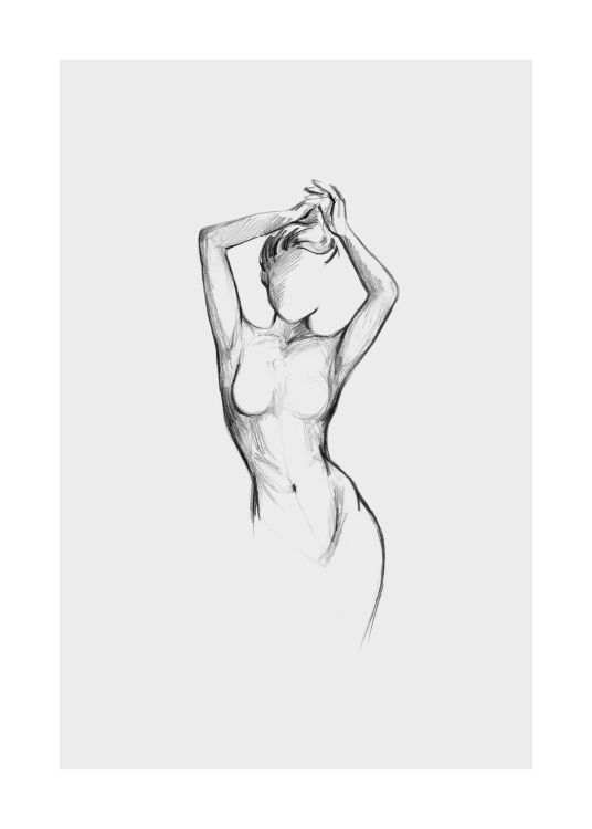 Bella Sketch Affiche / Noir et blanc chez Desenio AB (11007)
