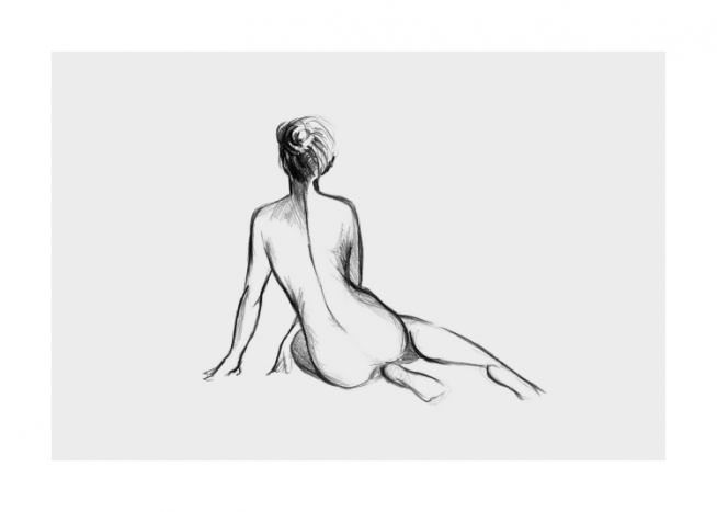 Diana Sketch Affiche / Noir et blanc chez Desenio AB (11008)
