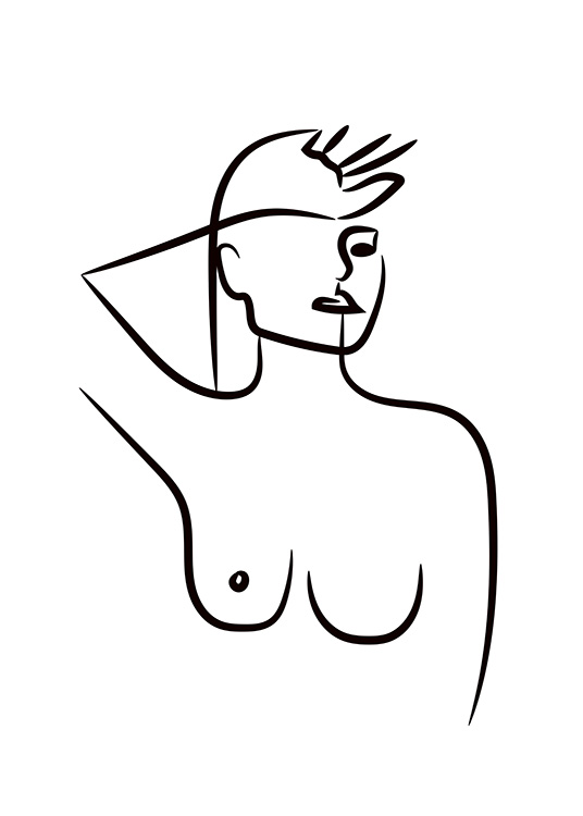 Femme Ink Portrait Affiche / Noir et blanc chez Desenio AB (11301)