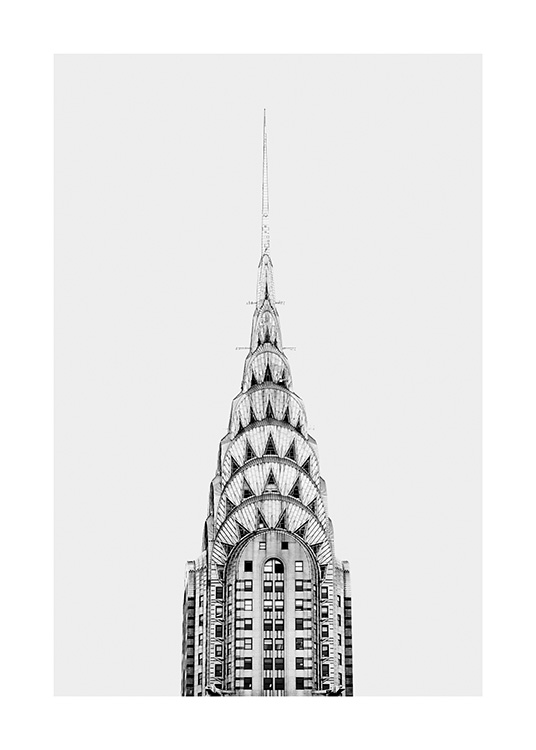 – Affiche de New York, montrant le sommet du Chrysler Building