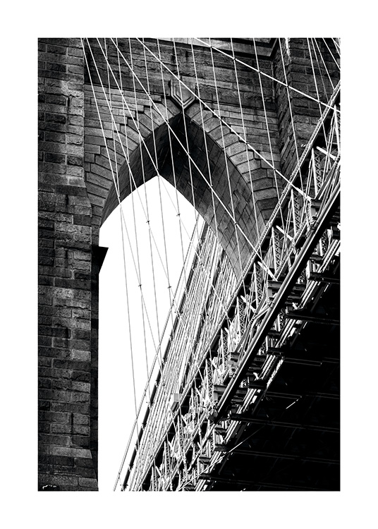 Brooklyn Bridge Detail Affiche / Noir et blanc chez Desenio AB (11309)