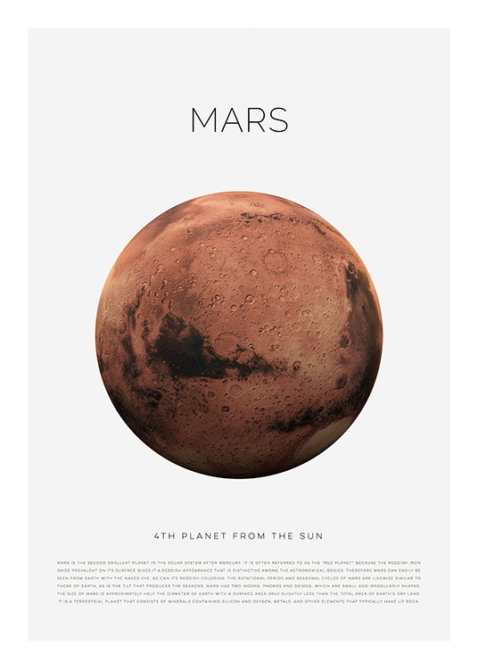Planet Mars Affiche / Posters pour enfants chez Desenio AB (11438)