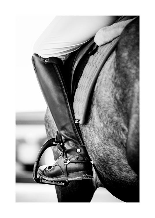 Horse Riding Affiche / Noir et blanc chez Desenio AB (11486)