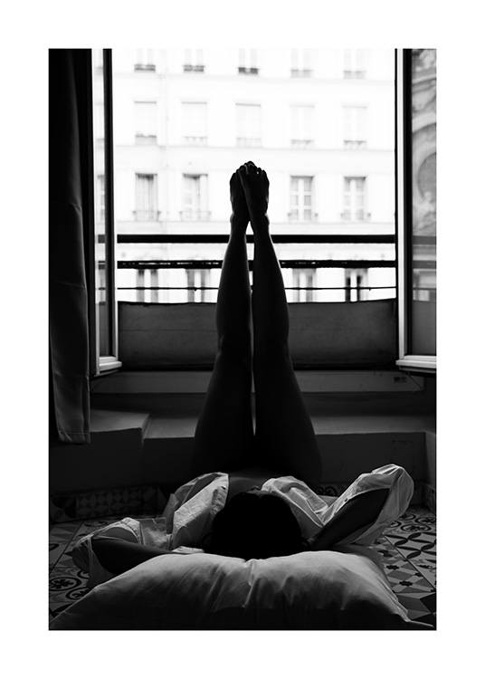 Paris Window Affiche / Noir et blanc chez Desenio AB (11531)