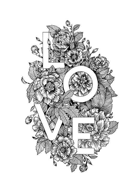 Blooming Love Affiche / Affiche citation chez Desenio AB (11736)