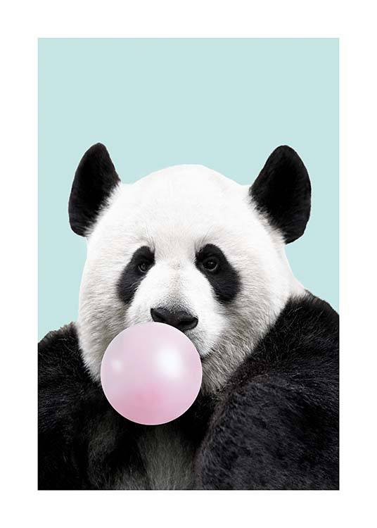Bubblegum Panda Affiche / Posters pour enfants chez Desenio AB (11770)