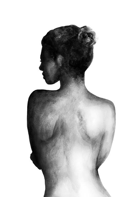 Back Watercolor Affiche / Noir et blanc chez Desenio AB (11940)
