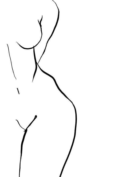 '–Affiche avec dessin au trait d''un corps sur un fond blanc. '