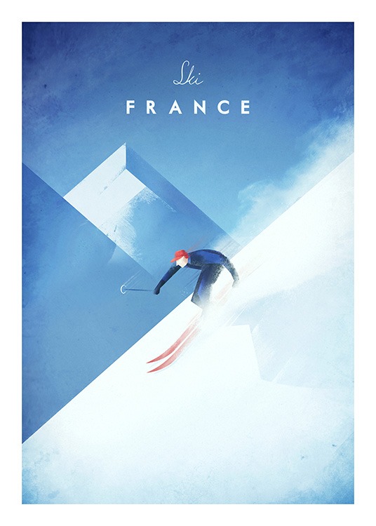 Ski France Affiche / Henry Rivers chez Desenio AB (11984)