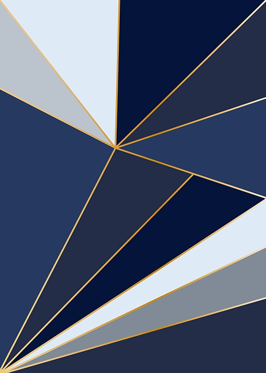  – Illustration graphique avec des fragments bleus séparés par des lignes dorées