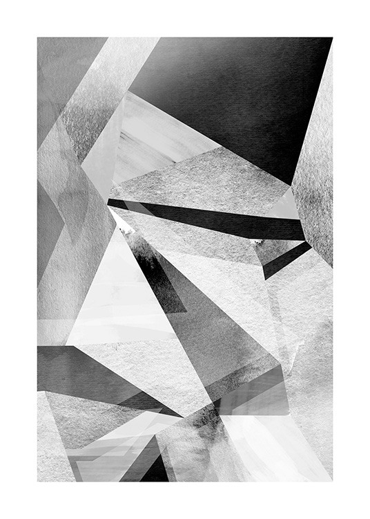 Gray Prisms Affiche / Noir et blanc chez Desenio AB (11991)