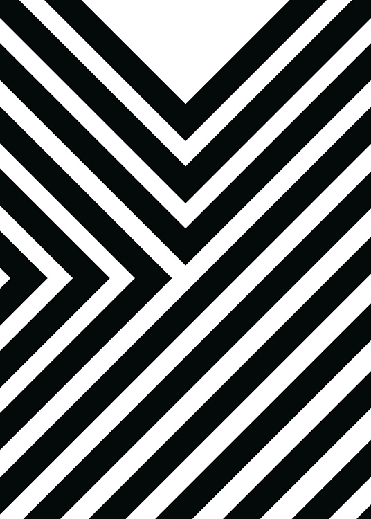 –Affiche de rayures diagonales en noir et blanc. 