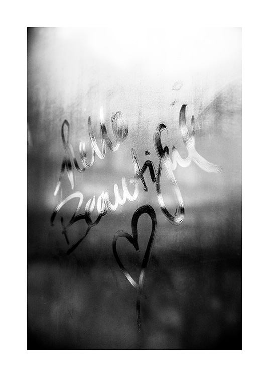 Message on a Window Affiche / Noir et blanc chez Desenio AB (12168)