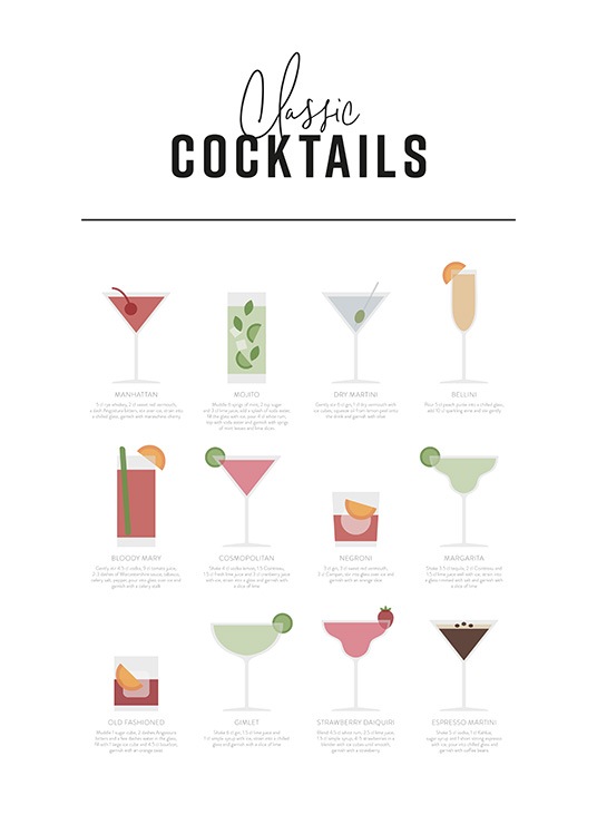 Classic Cocktail Guide Affiche / Affiche citation chez Desenio AB (12668)