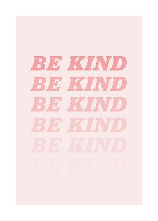 Be Kind Pink Affiche / Affiche citation chez Desenio AB (12679)