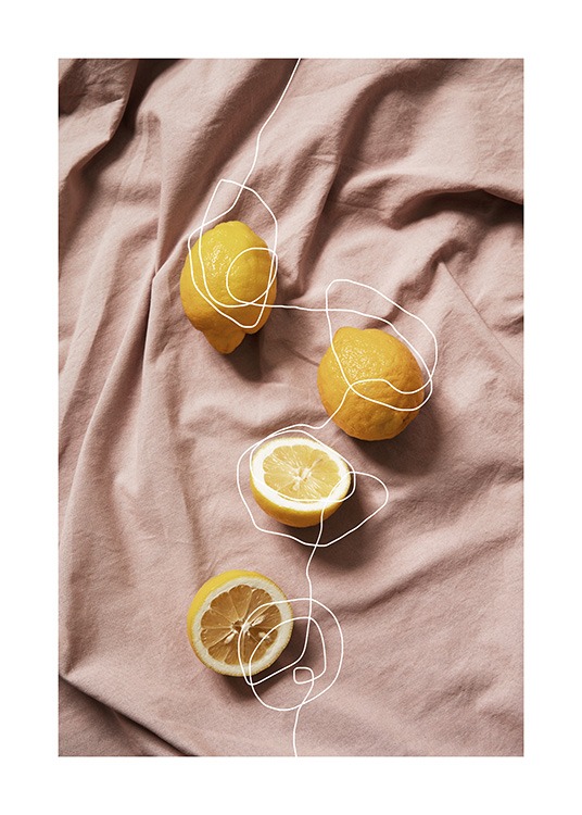 Lemons on Linen Affiche / Affiches cuisine chez Desenio AB (12814)