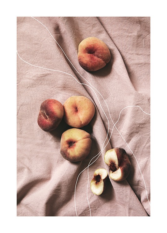 Peaches on Linen Affiche / Affiches cuisine chez Desenio AB (12815)