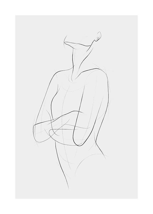 Sketch Lines No1 Affiche / Noir et blanc chez Desenio AB (12888)