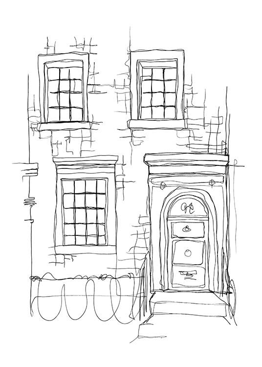 Notting Hill Door Affiche / Noir et blanc chez Desenio AB (12923)