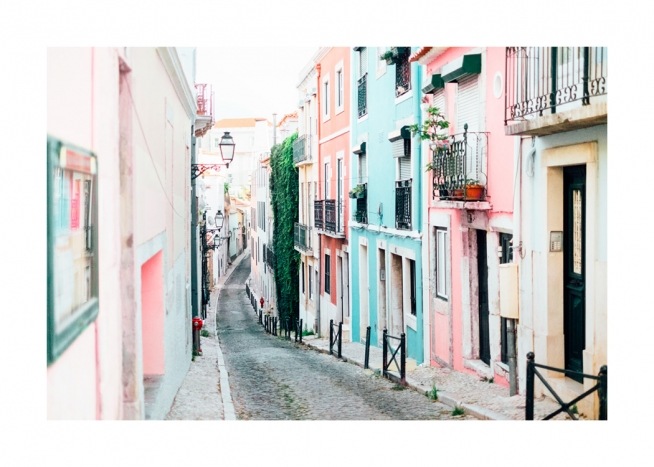 Lisbon Pastel Street Affiche / Photographie chez Desenio AB (12927)