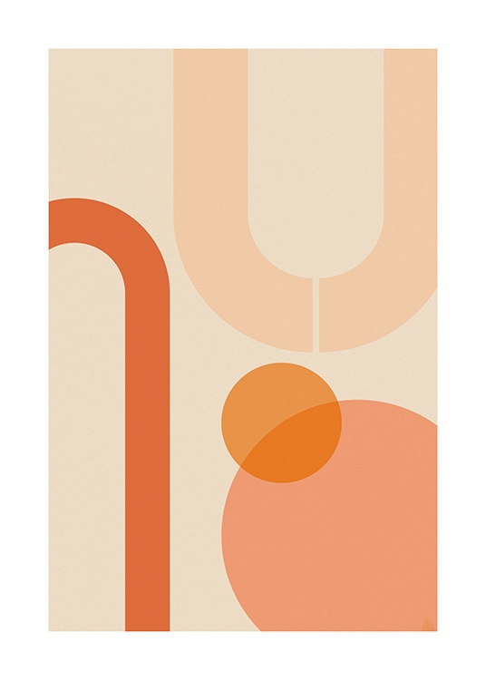 Orange Shapes Affiche / Graphisme chez Desenio AB (13620)