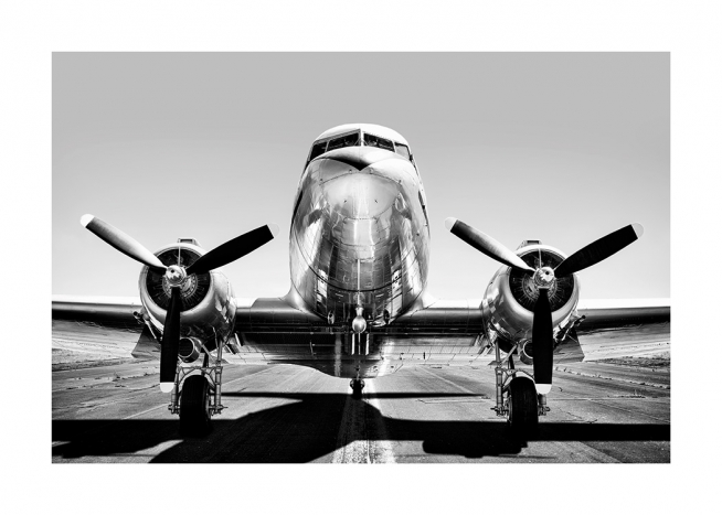 Vintage Airplane Affiche / Photos en noir et blanc chez Desenio AB (13630)