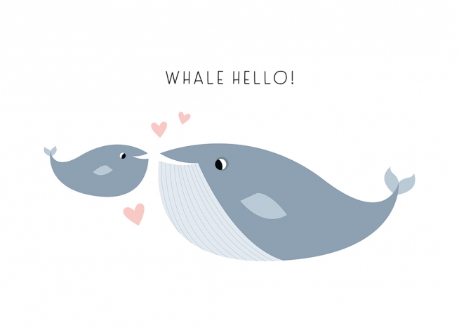 Whale Hello There Affiche / Illustrations d'animaux chez Desenio AB (13712)