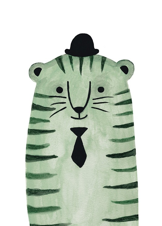 Green Tiger Affiche / Illustrations d'animaux chez Desenio AB (13722)
