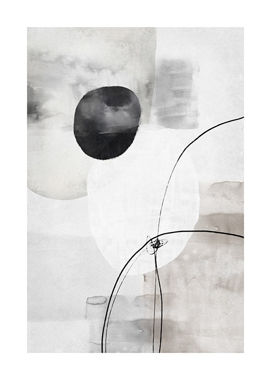  – Formes abstraites en gris, noir et blanc